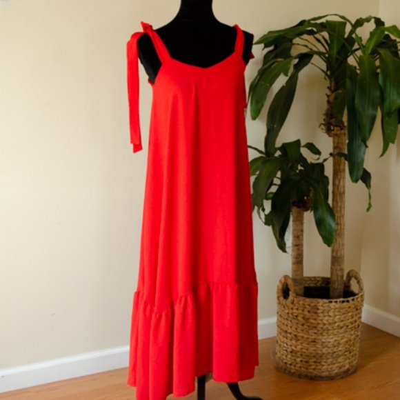 Vision Red Maxi Dress Size S - Picture 2 of 3